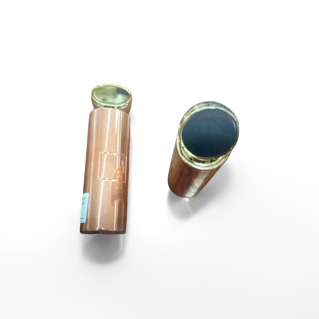 Copper-colored shell and golden cap lipstick, long-lasting color and moisturizing lipstick