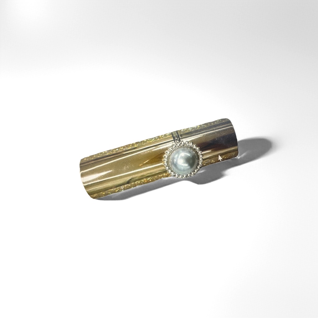 Golden cylindrical pearl and diamond-encrusted jewelry is a fashionable, elegant and versatile accessory