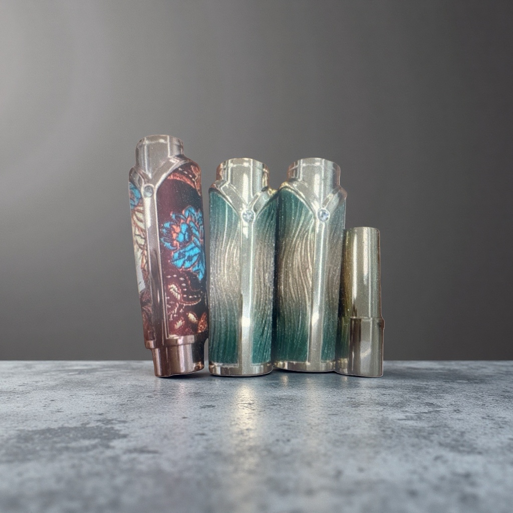 A metal casing lighter with colorful patterns and green stripes Application Scenario