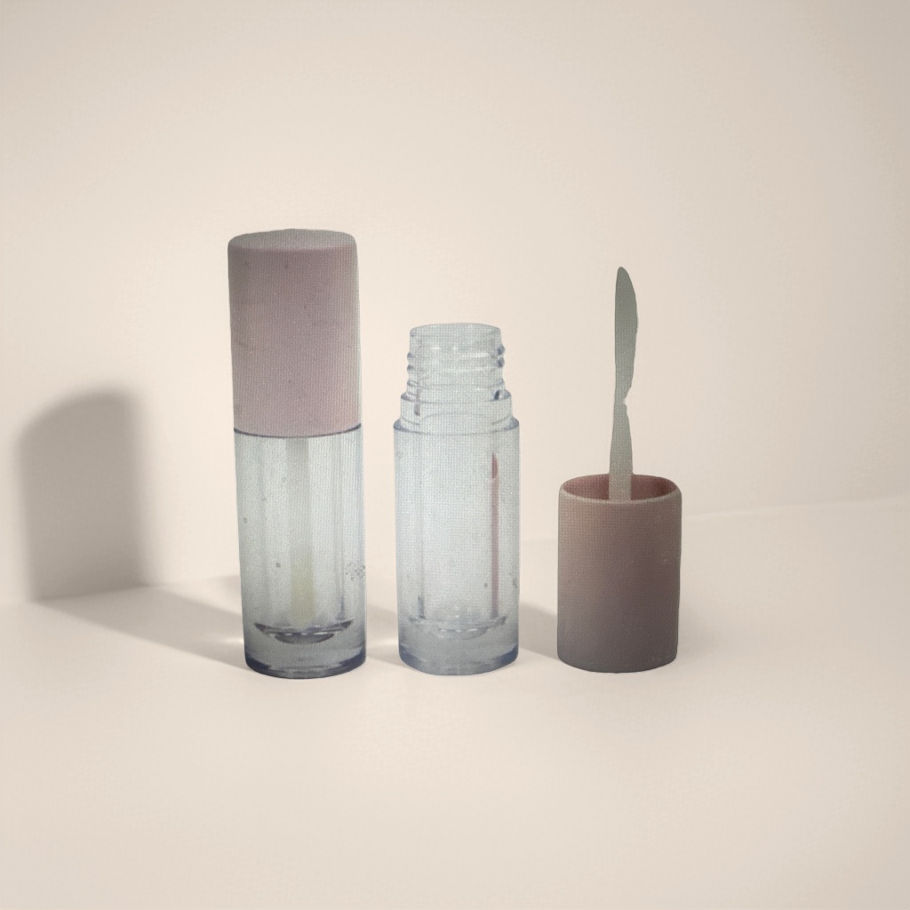 Pink cap, transparent bottle body, lip gloss, empty bottle, cosmetic dispensing bottle, portable beauty storage bottle Specification image