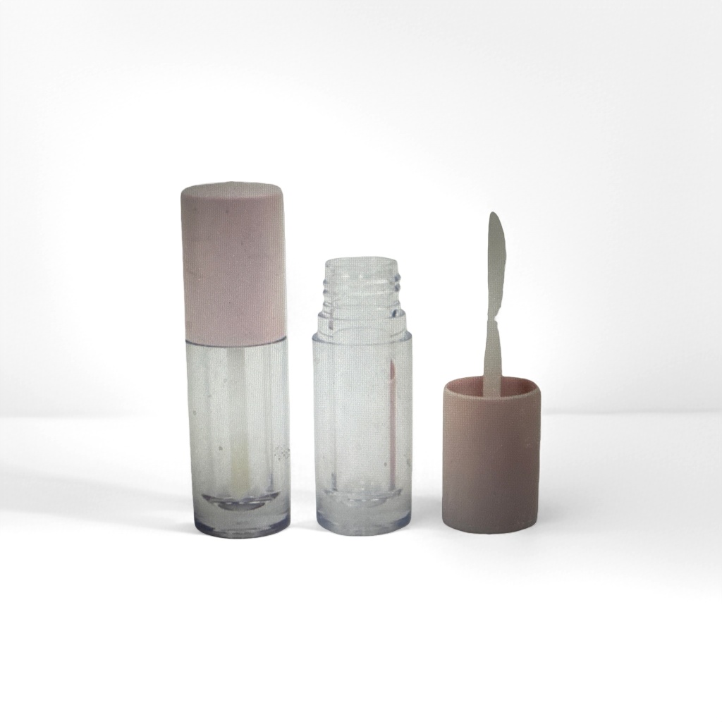 Pink cap, transparent bottle body, lip gloss, empty bottle, cosmetic dispensing bottle, portable beauty storage bottle details Picture