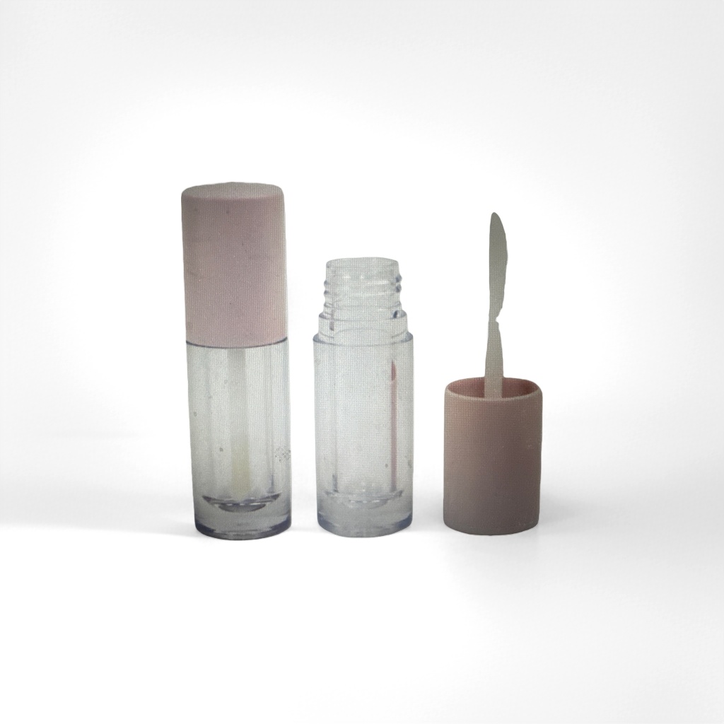 Pink cap, transparent bottle body, lip gloss, empty bottle, cosmetic dispensing bottle, portable beauty storage bottle