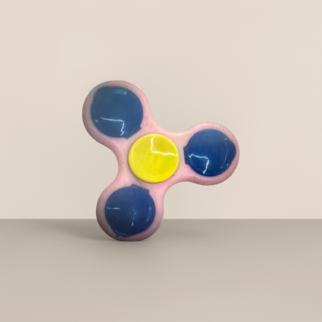 Pink fidget spinner, yellow three-arm, blue stress-relieving toy Specification image