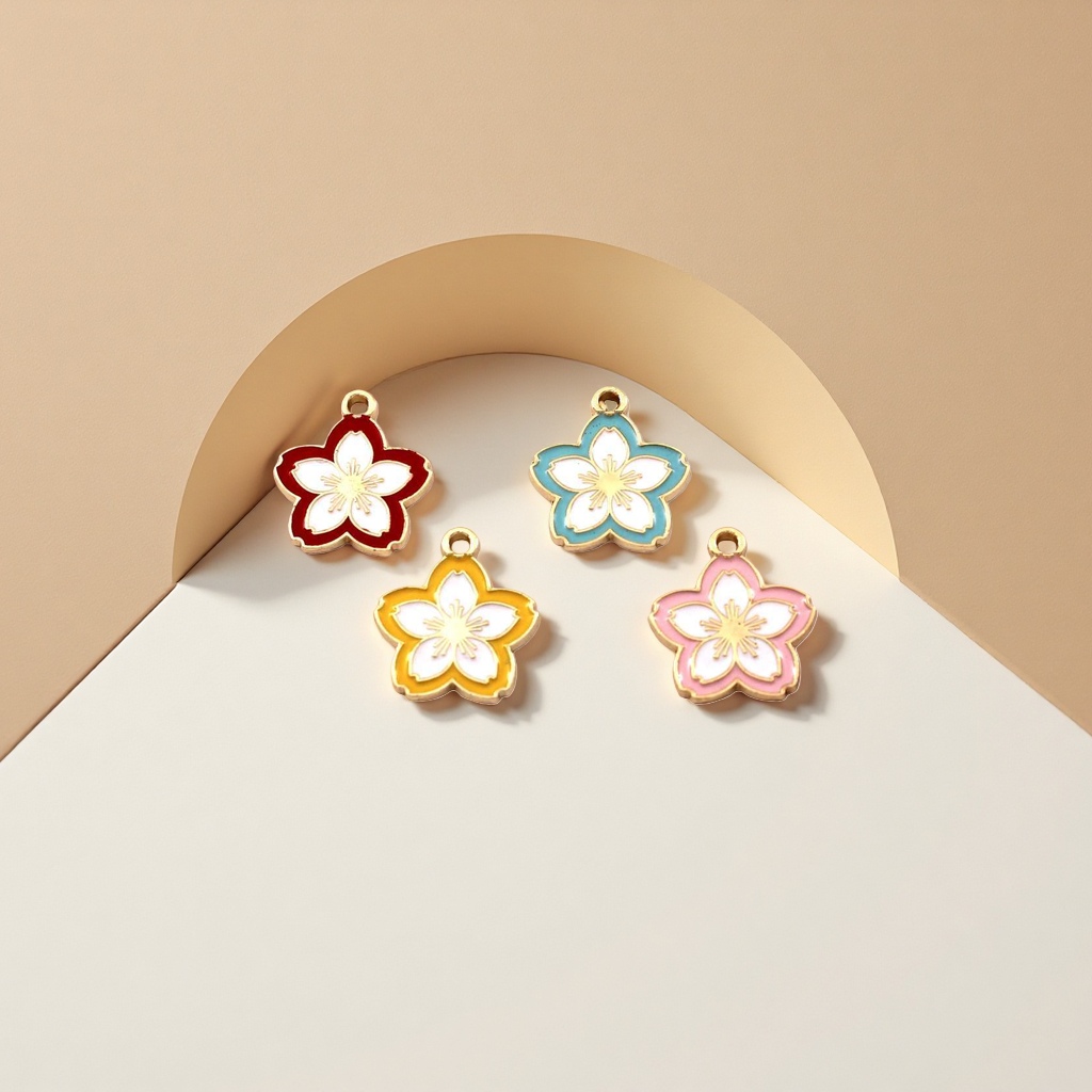 Colorful cherry blossom-shaped pendant is a fashionable, versatile and exquisite accessory