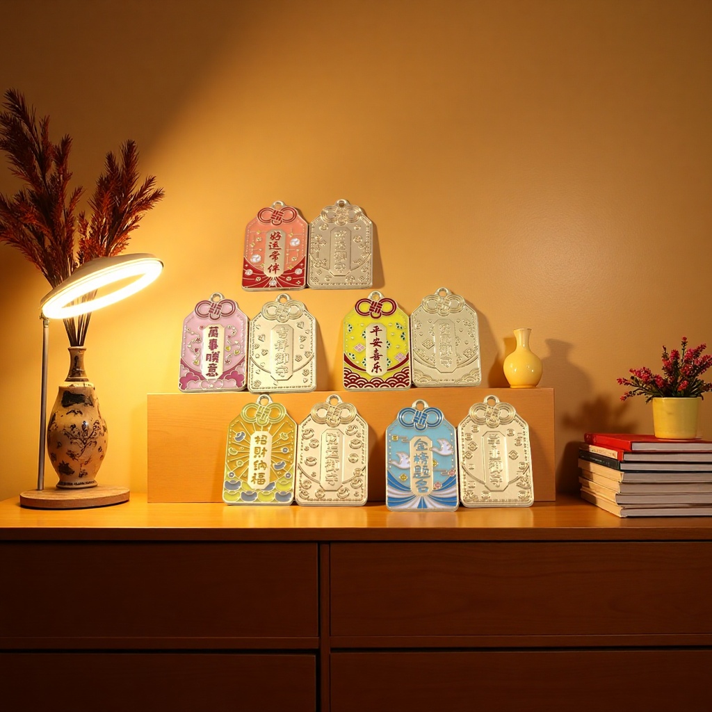 Colorful Chinese-style talisman ornaments, brass carved feng shui pendants, home entrance hall decoration Application Scenario