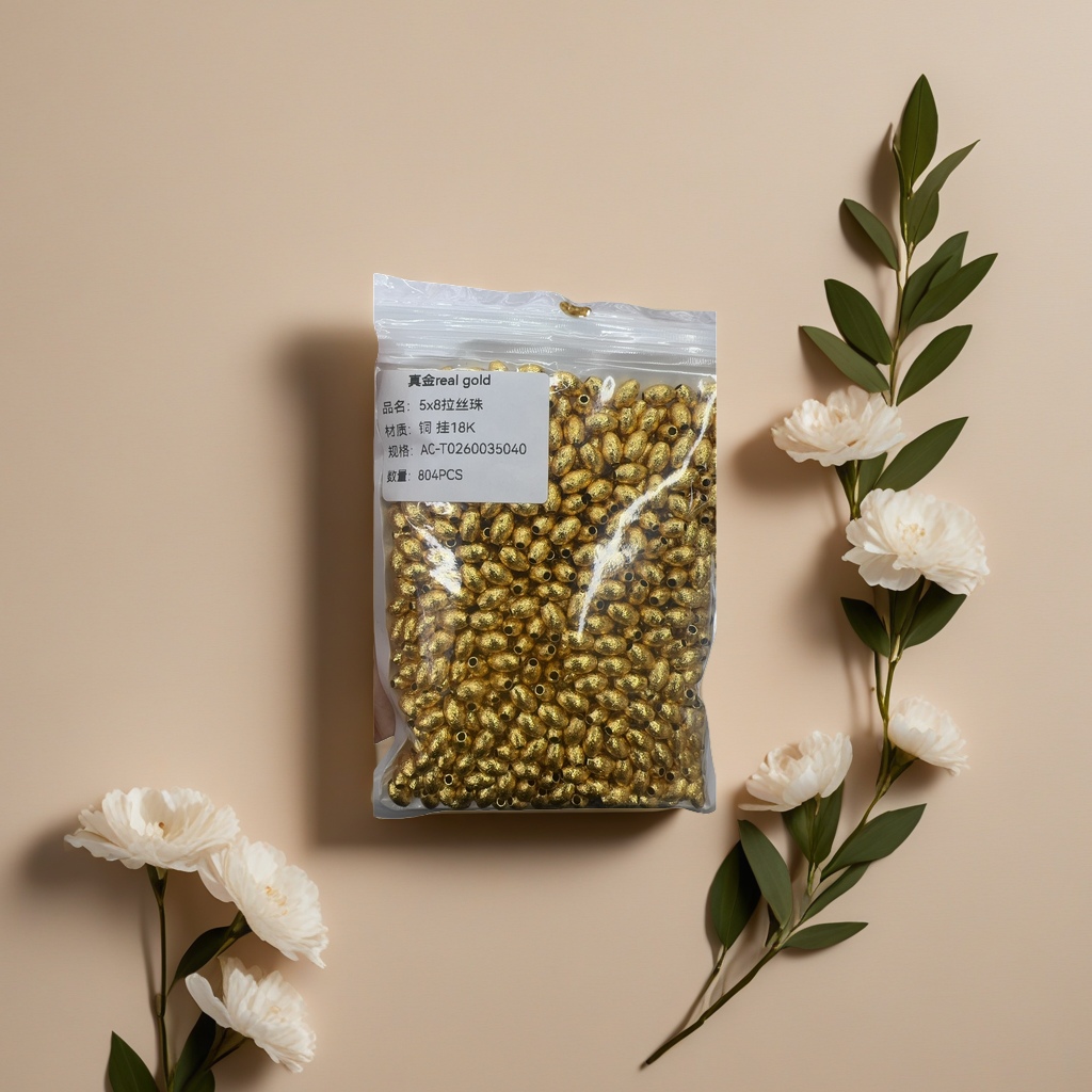 خرز فضية مزخرفة بخرز معدنية مصنوعة من مواد معدنية Specification image