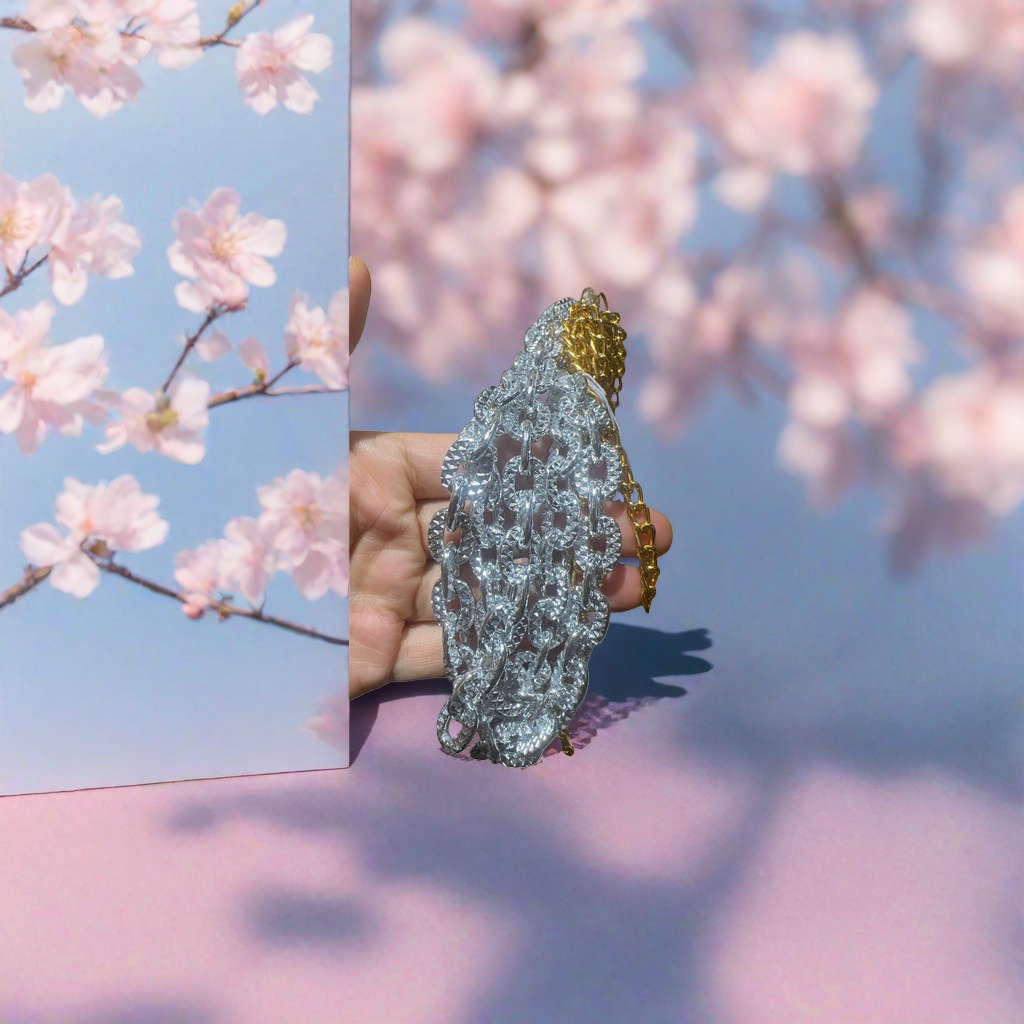 银色菱格链条手链 时尚轻奢百搭女士手饰