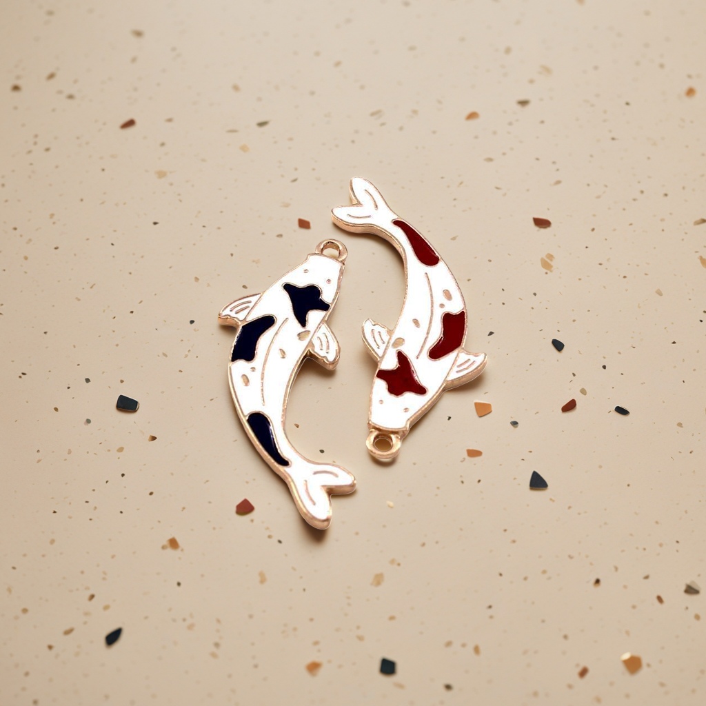 Colorful koi pendant, 925 sterling silver gold-plated, fashionable and versatile necklace accessory for women Specification image