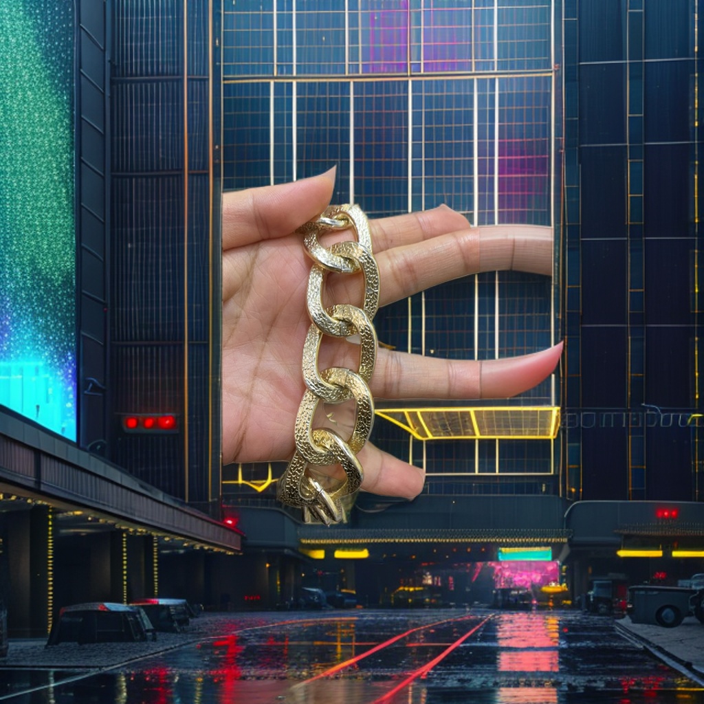 金色纹理链条手链 时尚轻奢女士手腕饰品