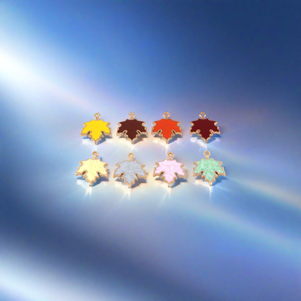 Colorful maple leaf pendant 925 sterling silver women's necklace, light luxury and niche design style Specification image