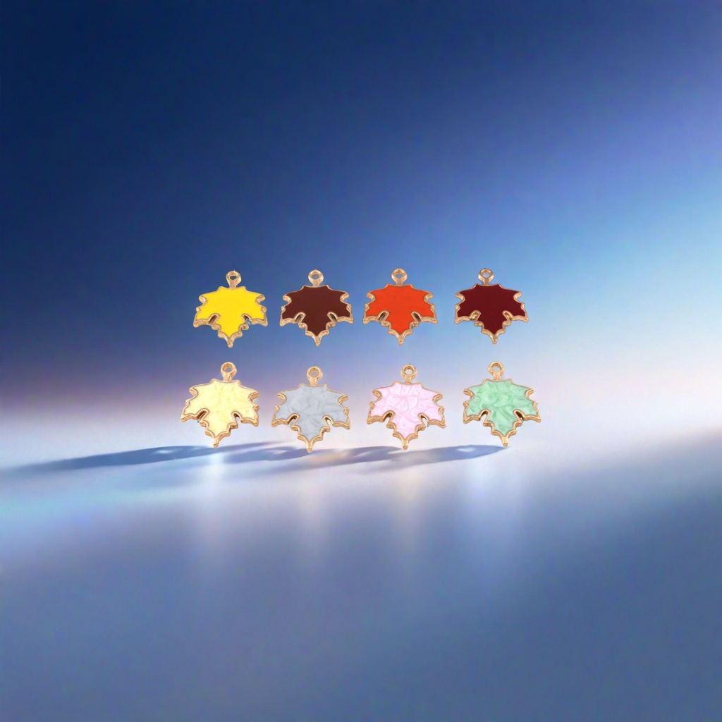 Colorful maple leaf pendant 925 sterling silver women's necklace, light luxury and niche design style Application Scenario