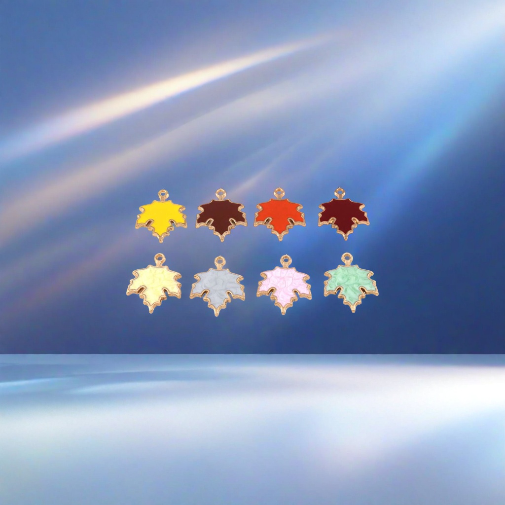 Colorful maple leaf pendant 925 sterling silver women's necklace, light luxury and niche design style