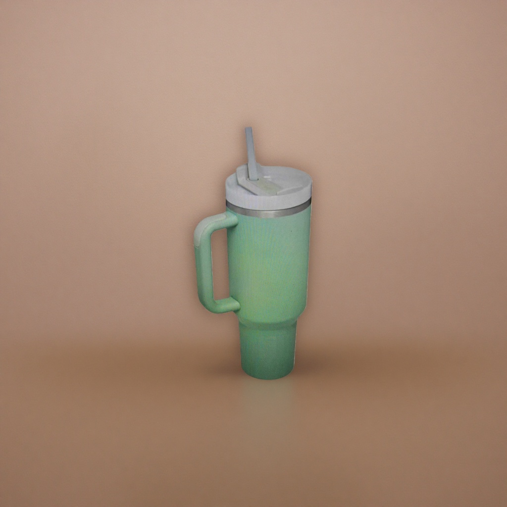 Green insulated cup, stainless steel vacuum heat preservation, 500ml, portable for home and office use details Picture