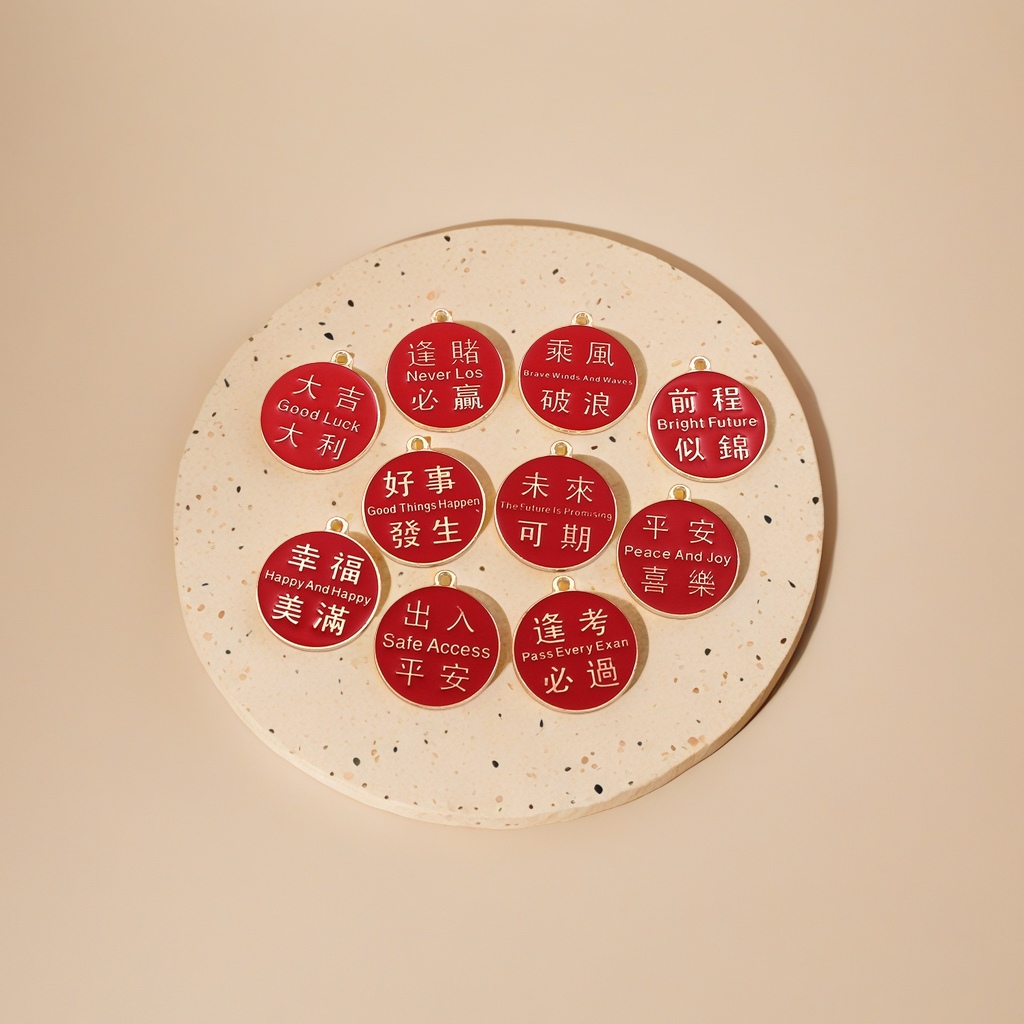 The red round pendant accessory is a fashionable, simple and versatile necklace accessory Specification image