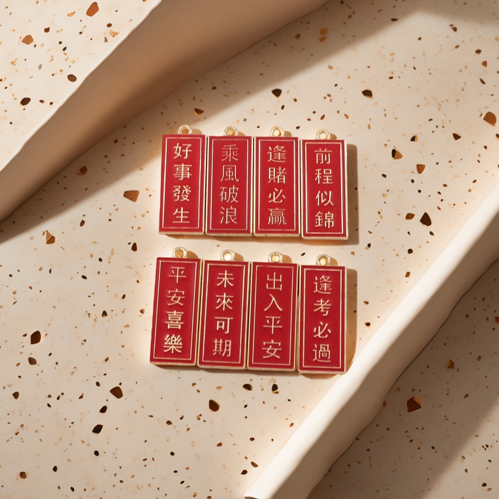 A fashionable and retro women's necklace accessory with a red enamel pendant Specification image