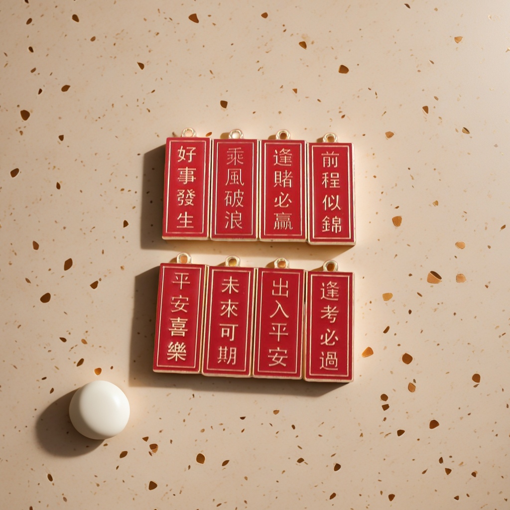 A fashionable and retro women's necklace accessory with a red enamel pendant
