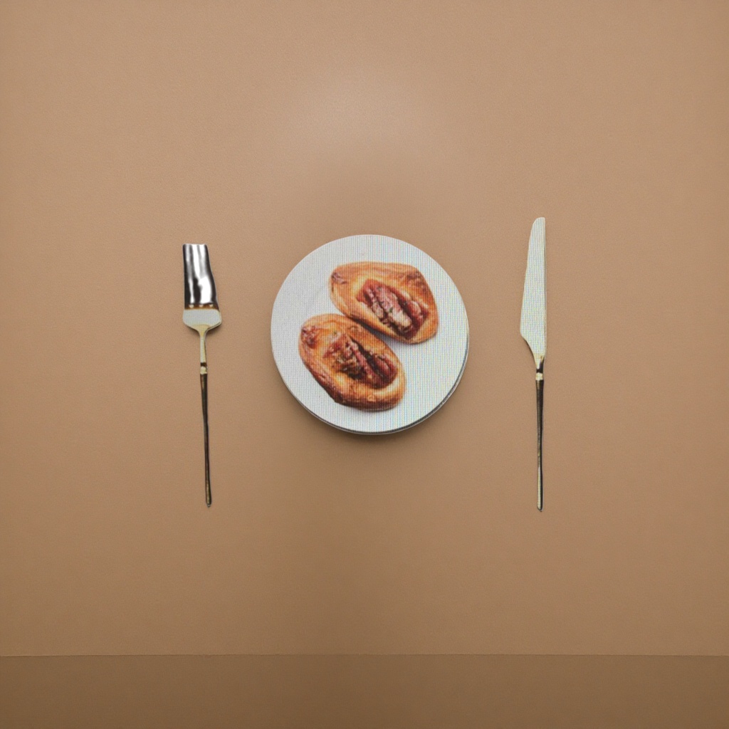 Striped placemats with plates, bread, knives and forks, three-piece set, home dining tablecloth, anti-slip mat Application Scenario