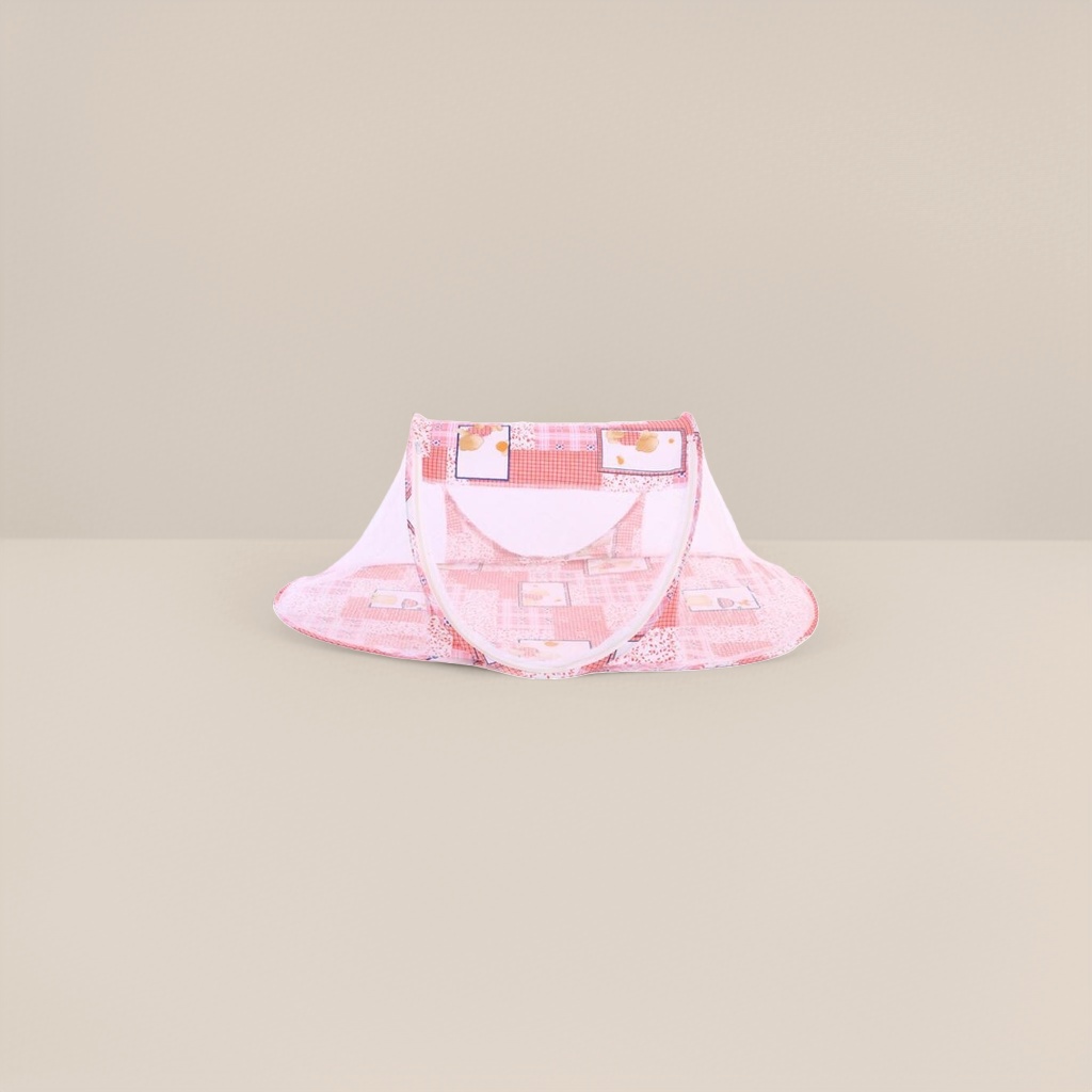 The pink checkered baby mosquito net bed is breathable and mosquito-proof. The baby bed is safe and environmentally friendly Application Scenario