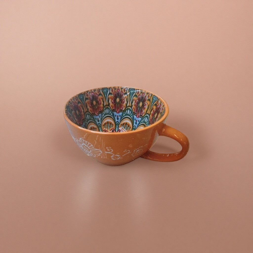 Colorful patterned ceramic mug, home creative mug 350ml, heat-resistant handle, high borosilicate details Picture
