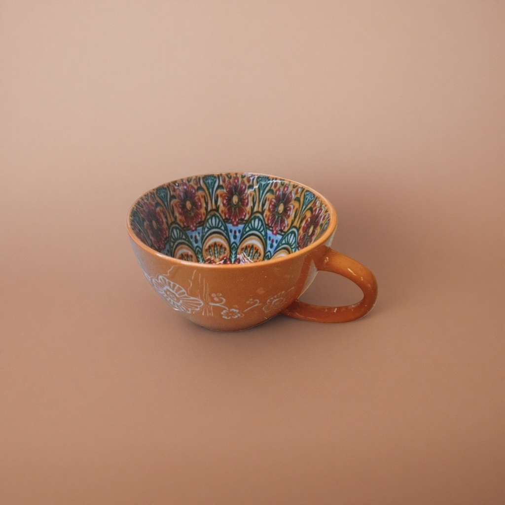 Colorful patterned ceramic mug, home creative mug 350ml, heat-resistant handle, high borosilicate Specification image