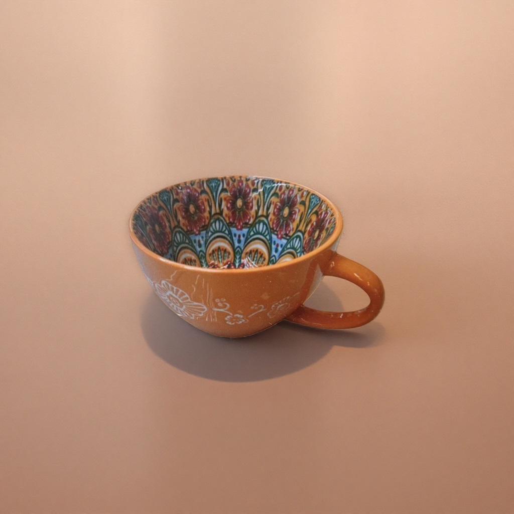 Colorful patterned ceramic mug, home creative mug 350ml, heat-resistant handle, high borosilicate Application Scenario