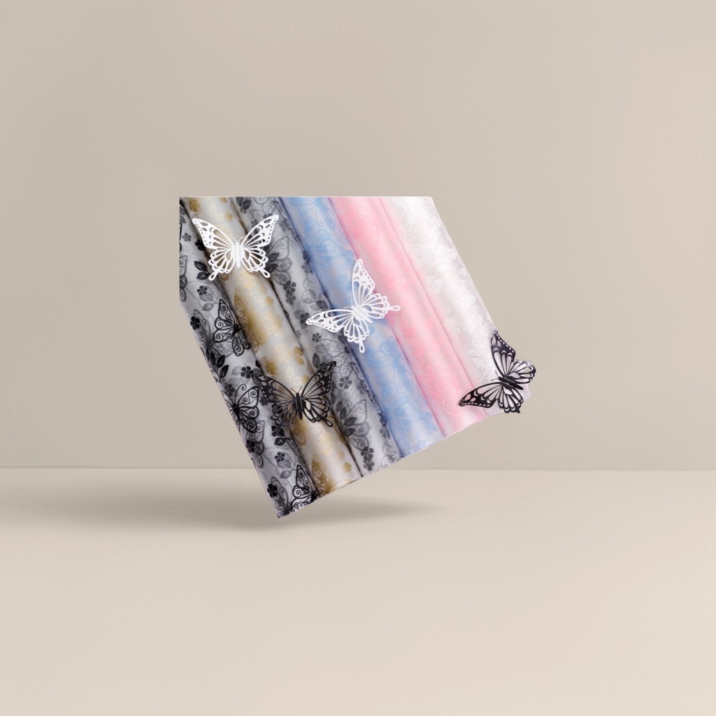 Colorful butterfly pattern roll-shaped wrapping paper, 30cm wide and 10m long, for DIY gift decoration by hand Specification image
