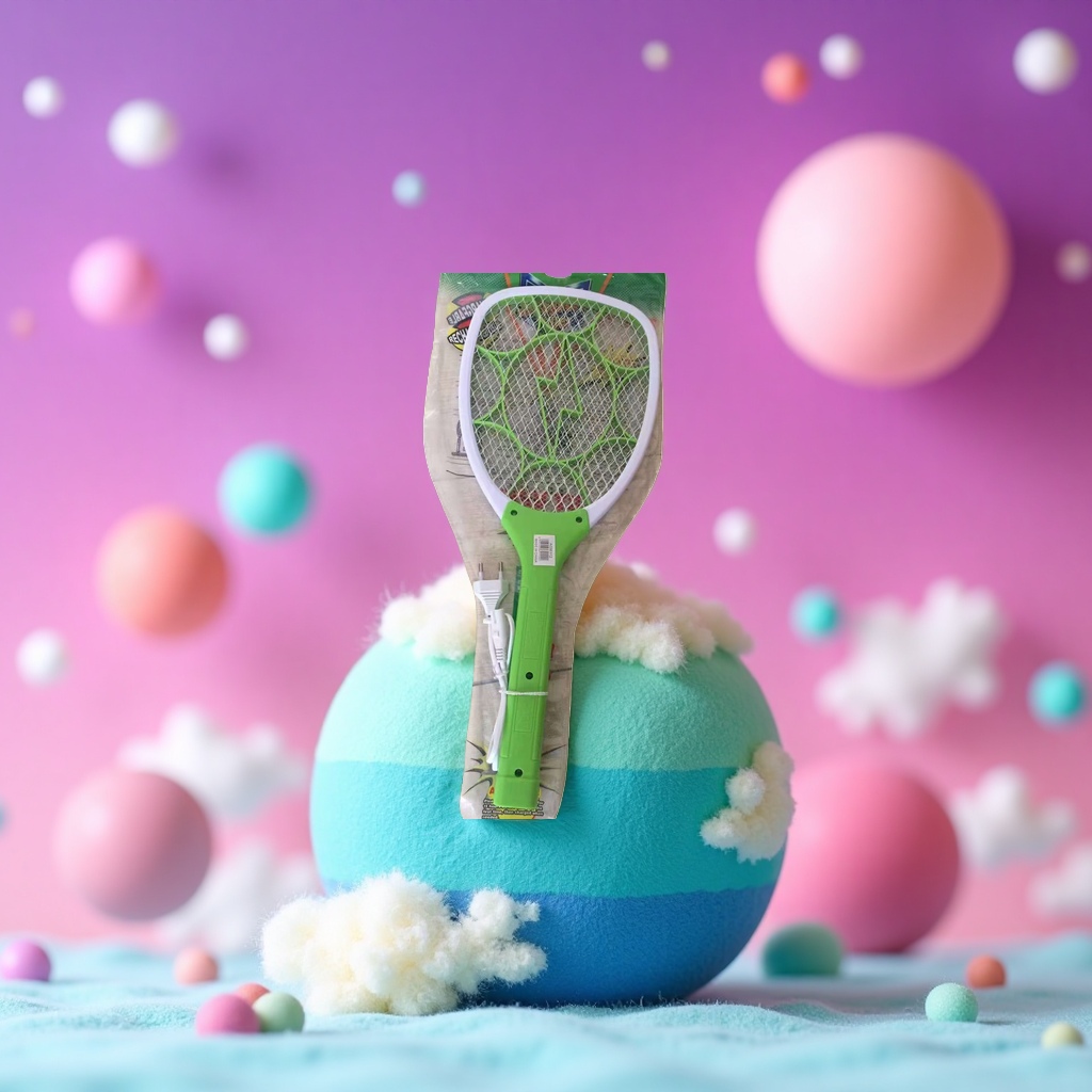 Green electric mosquito swatter, rechargeable mosquito killer, household, highly efficient, quiet and foldable 11111 details Picture