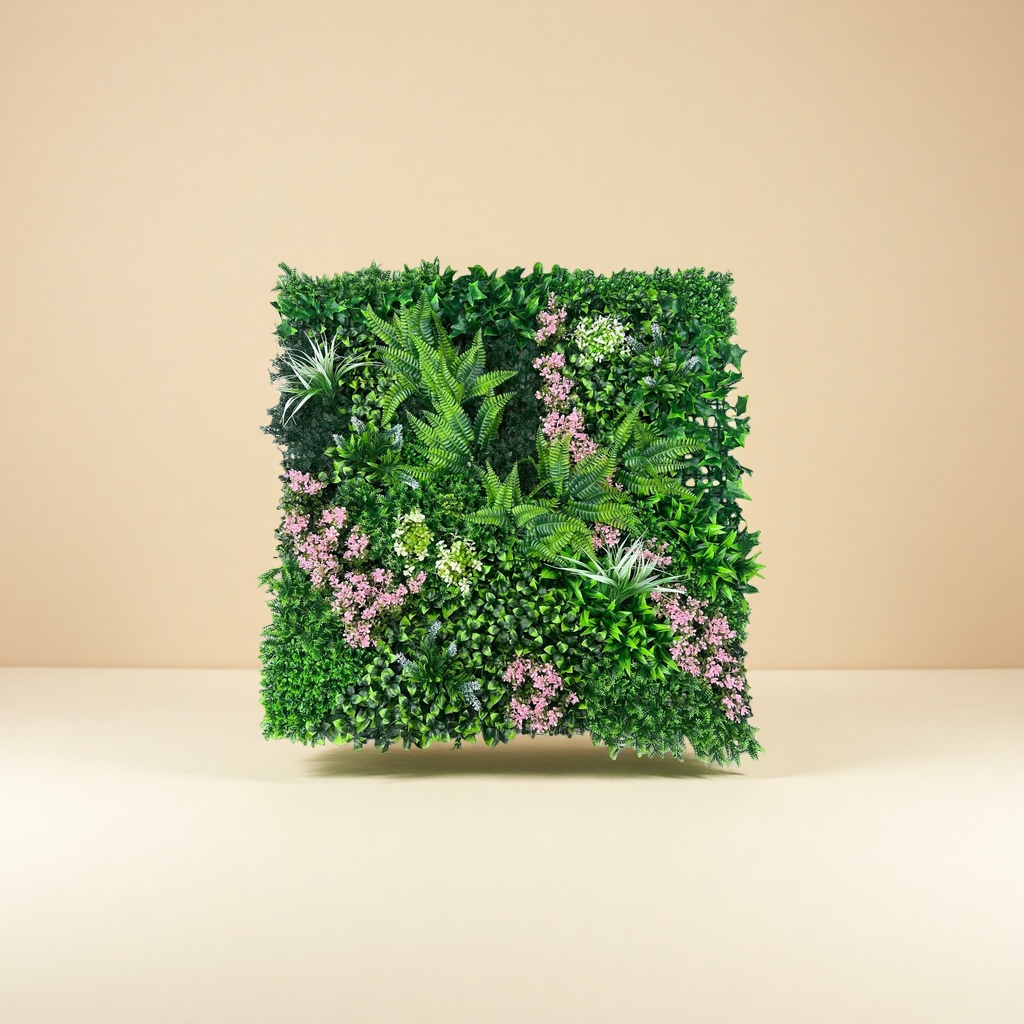 绿色植物墙饰仿真蕨类常春藤粉白小花条纹草叶组合