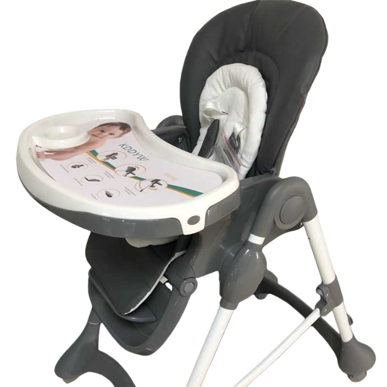 كرسي طعام الطفل الرمادي يمكن ضبط الارتفاع مع مقعد طعام الطفل مع حزام الأمان Item Picture