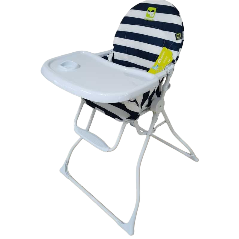 Blue and white striped high chair, Nordic-style dining chair, home bar counter, wooden metal frame Item Picture