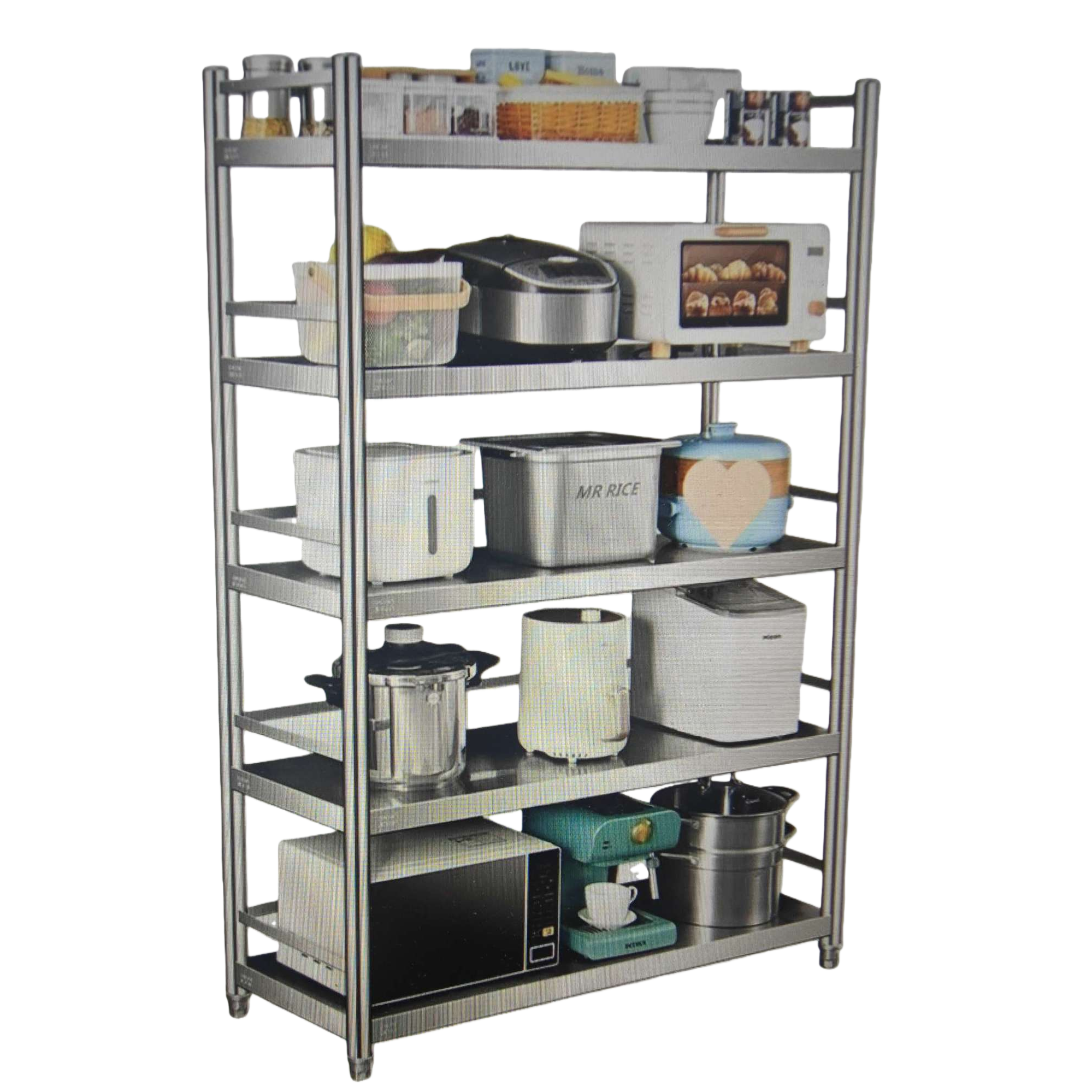 Acero inoxidable multicapa utensilios de cocina rack olla de arroz microondas horno máquina de romper pared universal Item Picture