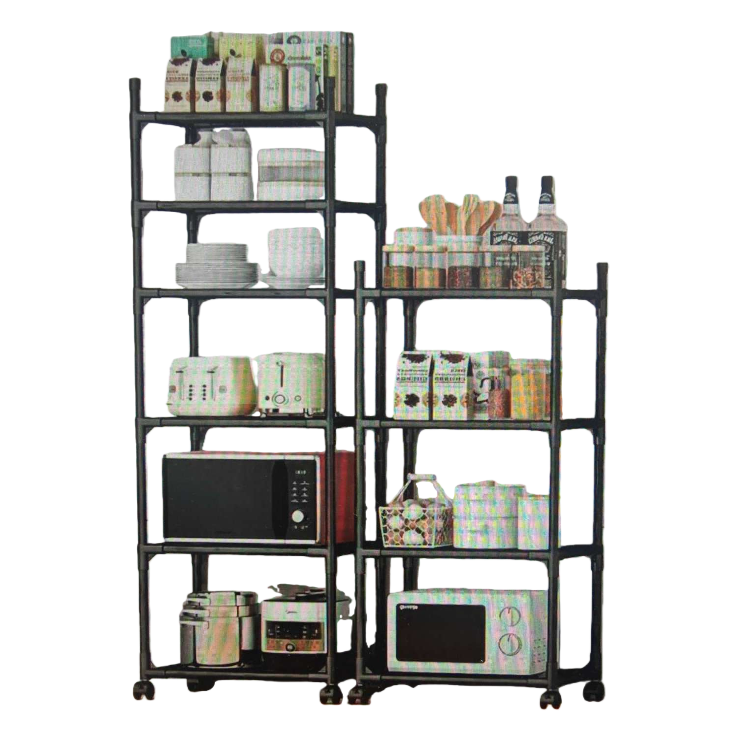 Negro rack desmontable rack de almacenamiento multinivel dormitorio baño cocina universal 090817988 Item Picture