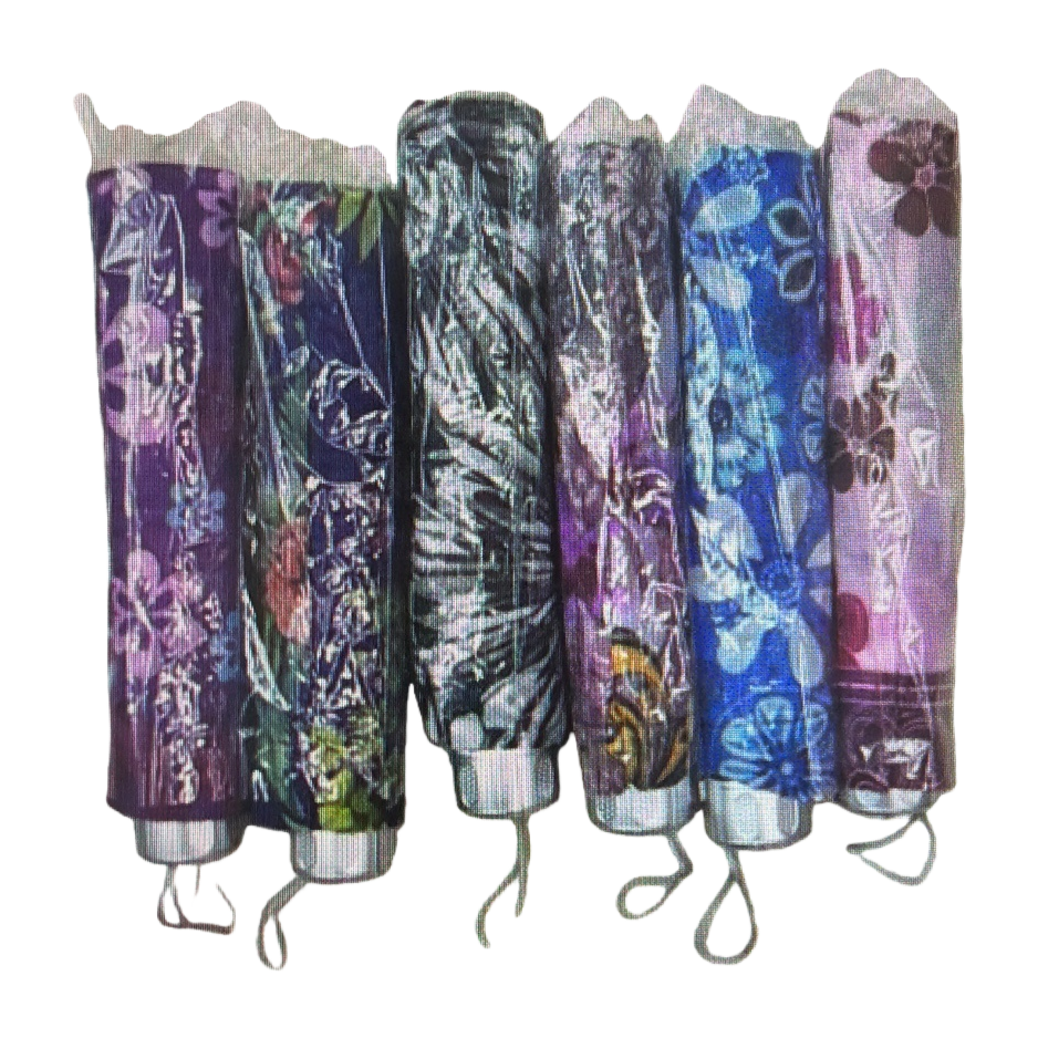 The colorful printed folding umbrella is waterproof, sun-proof, portable and suitable for both sunny and rainy days Item Picture