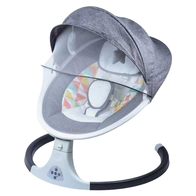 Grey baby rocking chair, electric soft sound rocking baby recliner, newborn comfort chair Item Picture