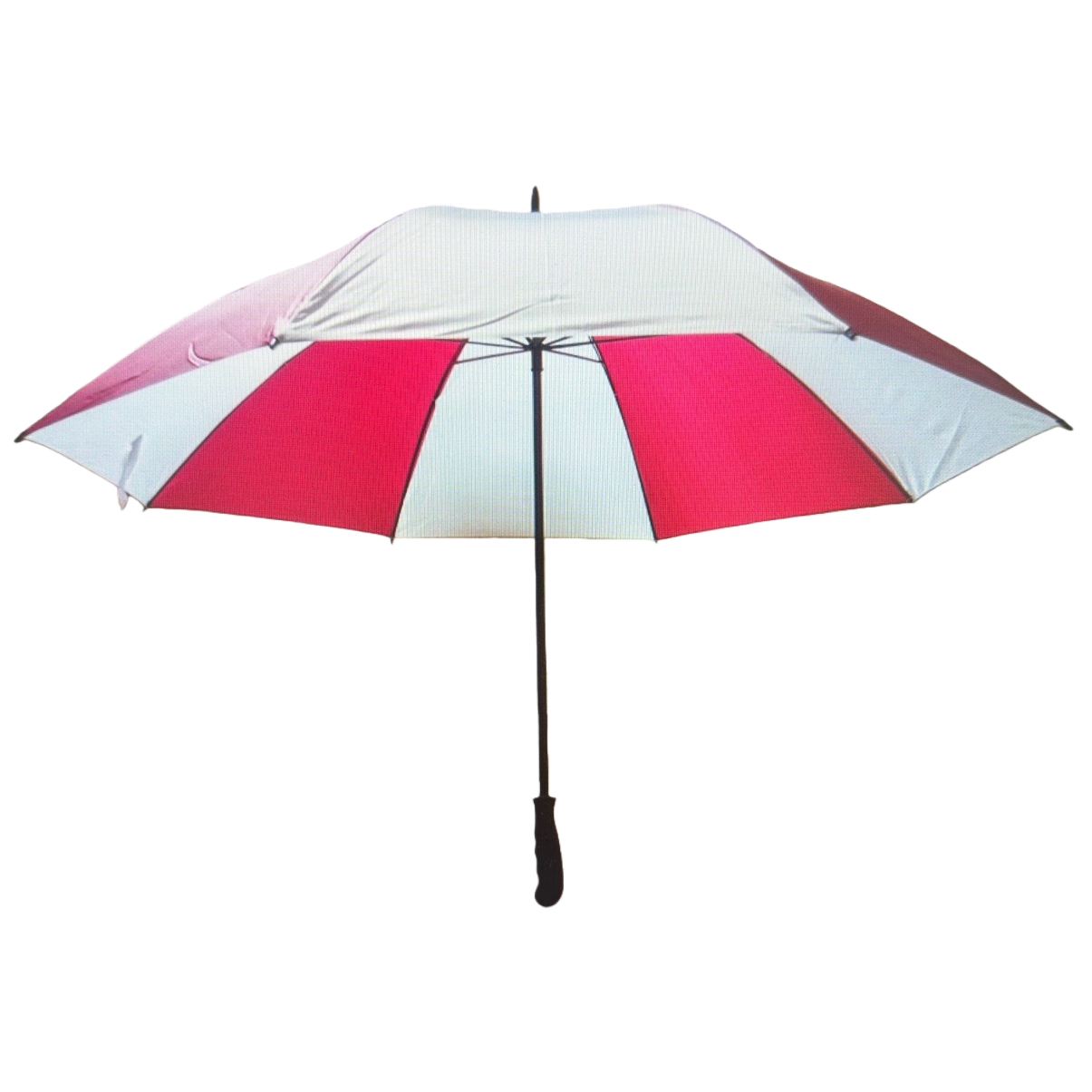 Red and white striped umbrella for both weather and rain, waterproof and sun-proof, portable, foldable and automatically opens and closes Item Picture