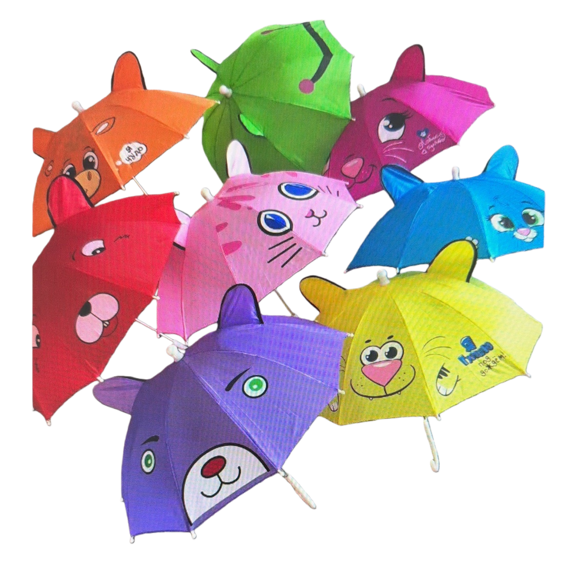 Colorful cartoon animal-shaped umbrella for both weather and rain, waterproof, sun-proof, lightweight and foldable Item Picture