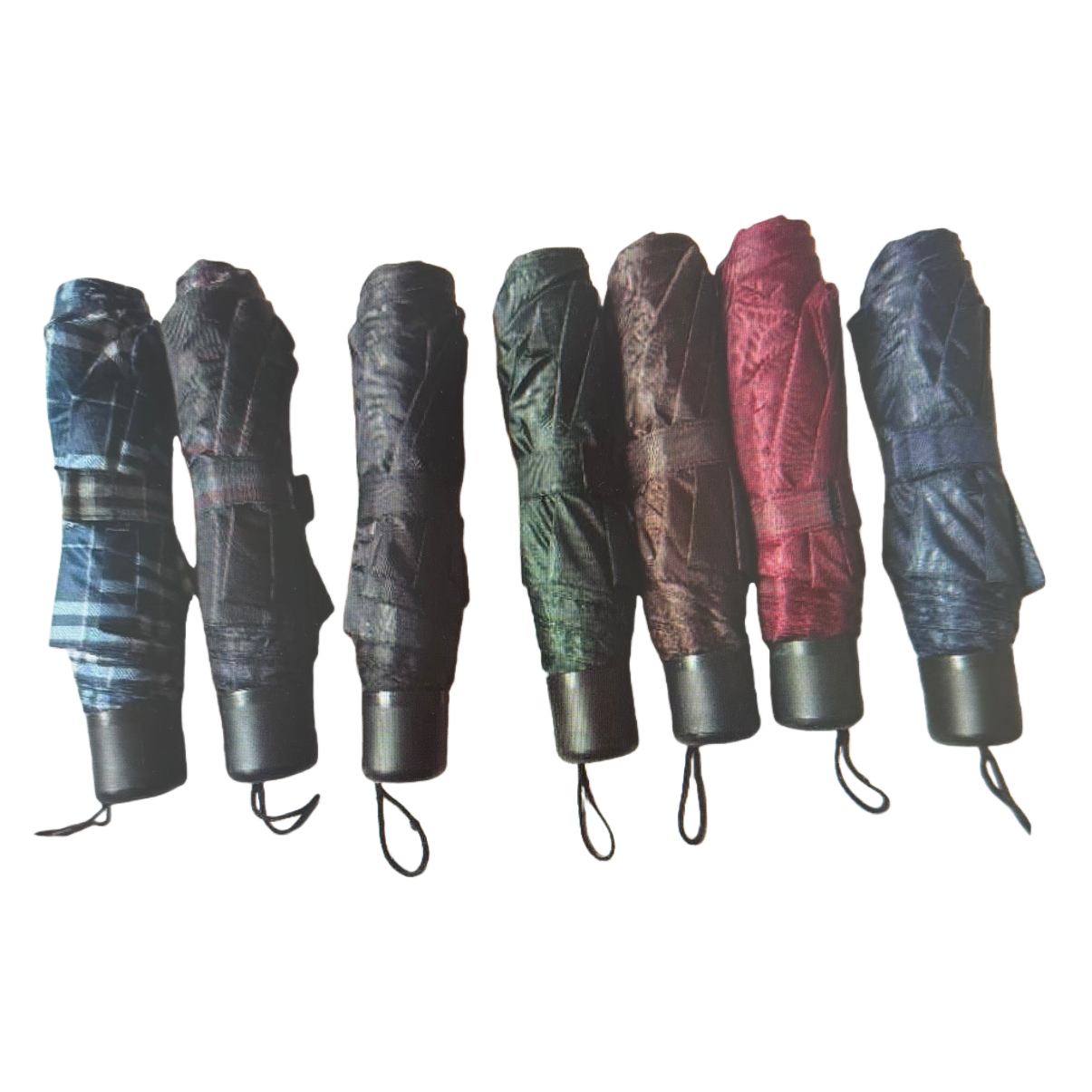 The multi-color foldable all-weather umbrella is lightweight and portable, providing protection against sun and rain Item Picture