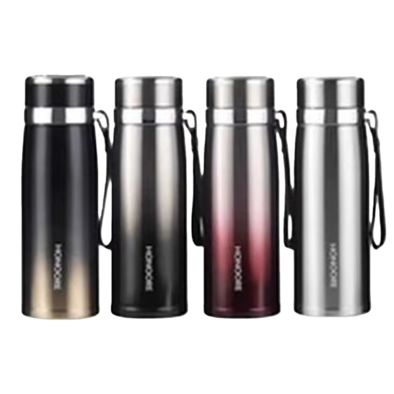 Black and silver gradient stainless steel insulated cup, 500ml vacuum heat insulation, long-lasting cold and heat preservation Item Picture
