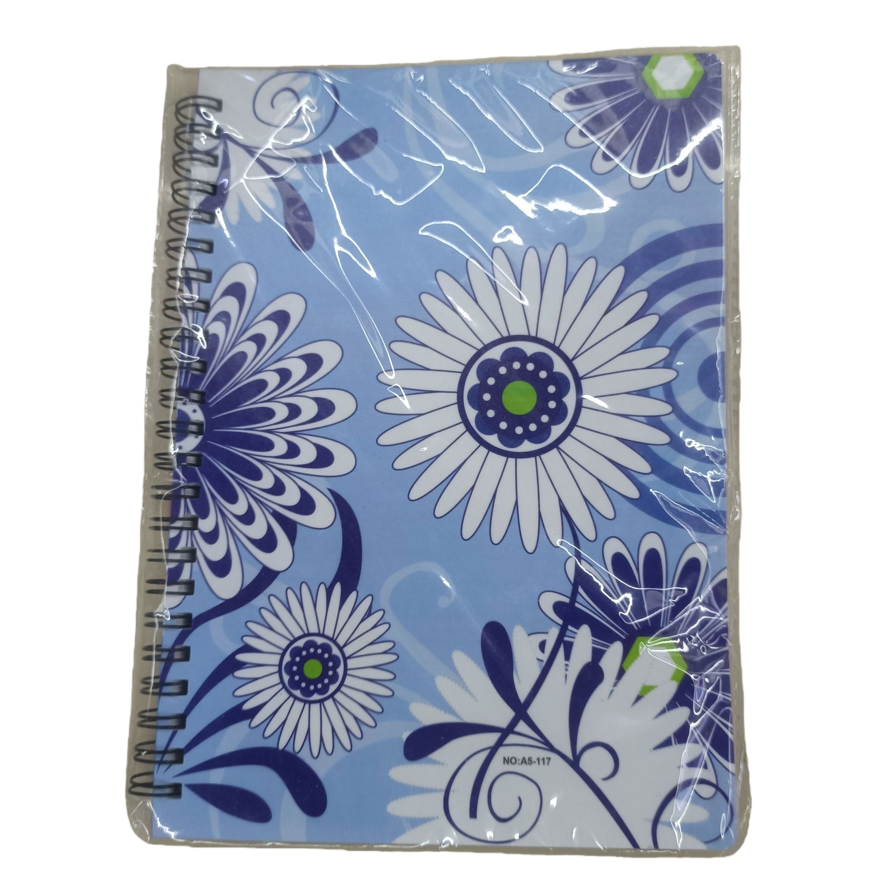 لوحة أزهار زرقاء مجلدة بحجم 120 صفحة مكتوبة بخط خطي Item Picture