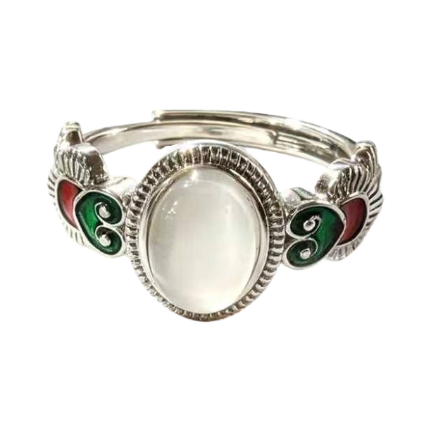 في وسط الحلبة الفضية، مغطى بطرف الأسود الأخضر على جانبي عين القطة البيضاء Item Picture
