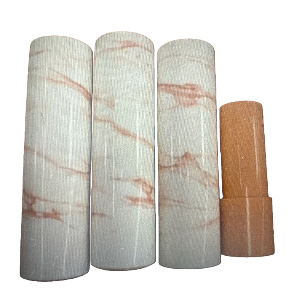 Four marble-patterned tubes are lined up side by side, with an orange tube body on the right side and a lid Item Picture