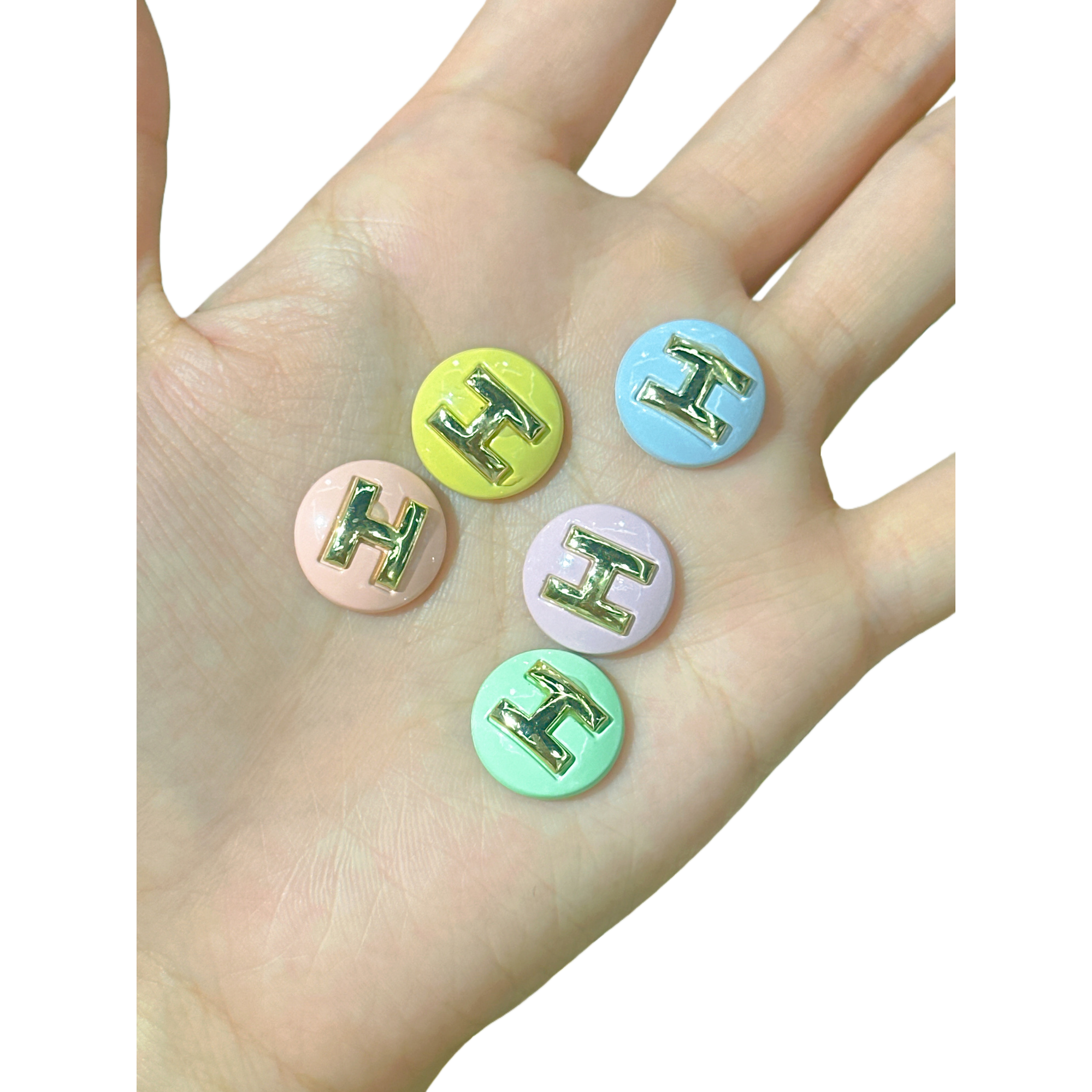 Colorful round letter H jewelry, fashionable, individual and versatile necklace earrings Item Picture