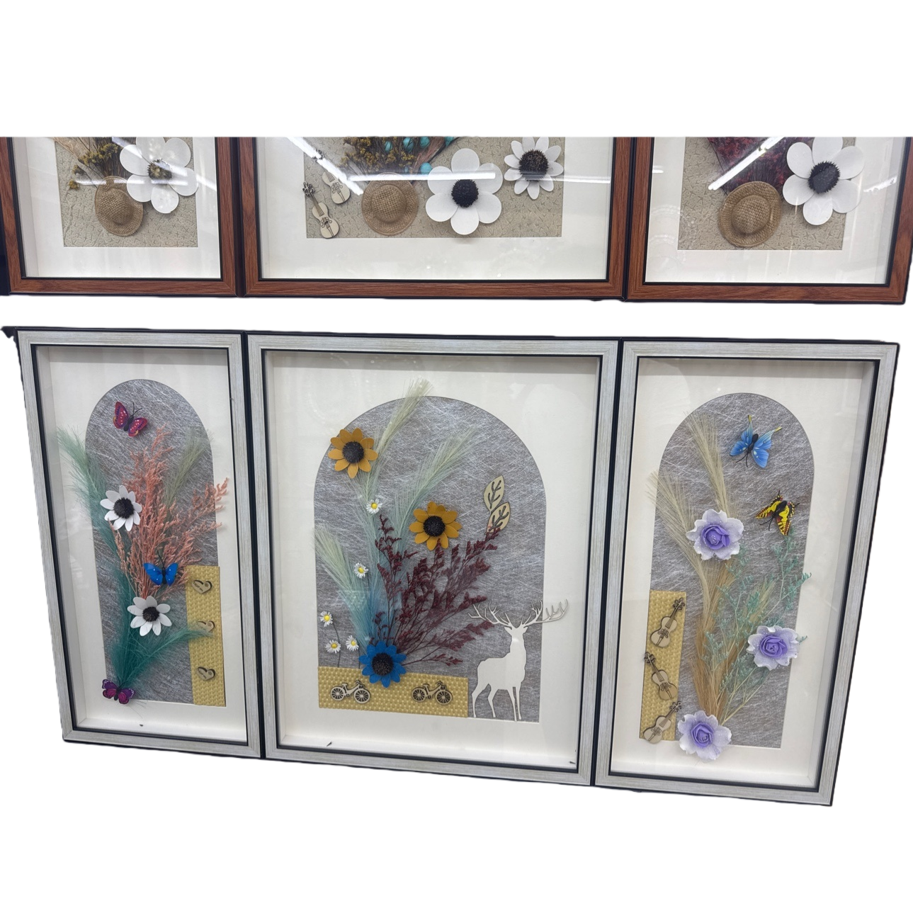立体花卉装饰画白底实物图