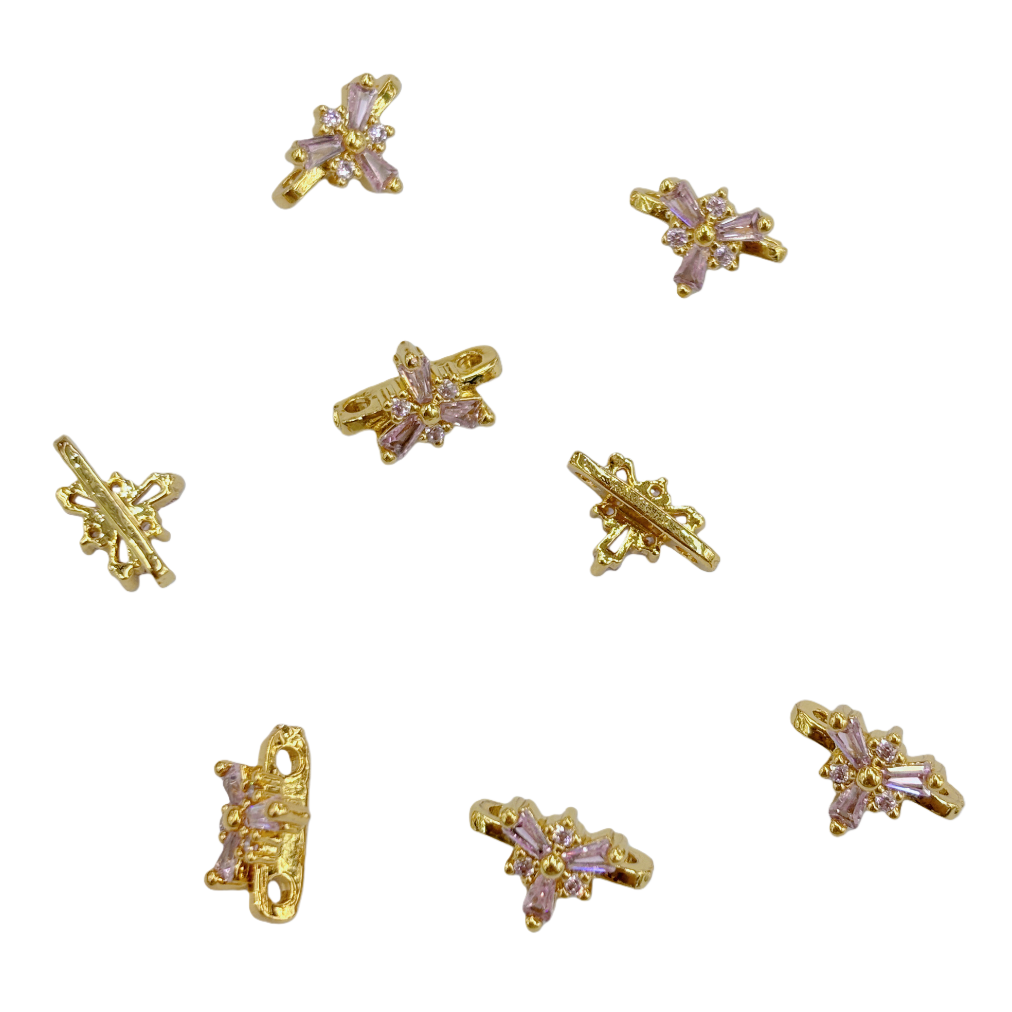 Double row bracelet jewelry and double row necklace jewelry accessories with golden rose crystal ornaments Item Picture