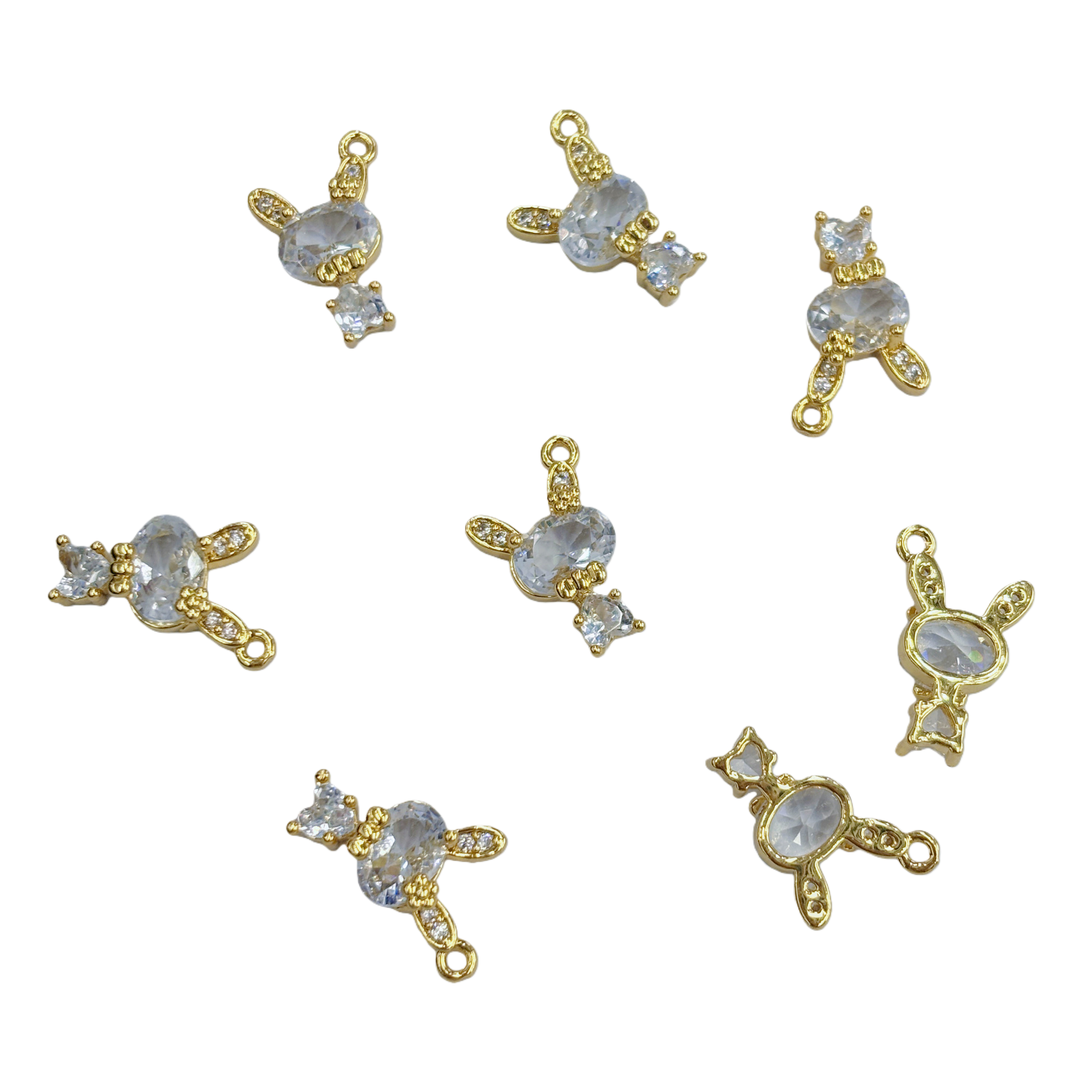 Colgante de conejo dorado con diamantes de moda versátil regalo delicado Item Picture