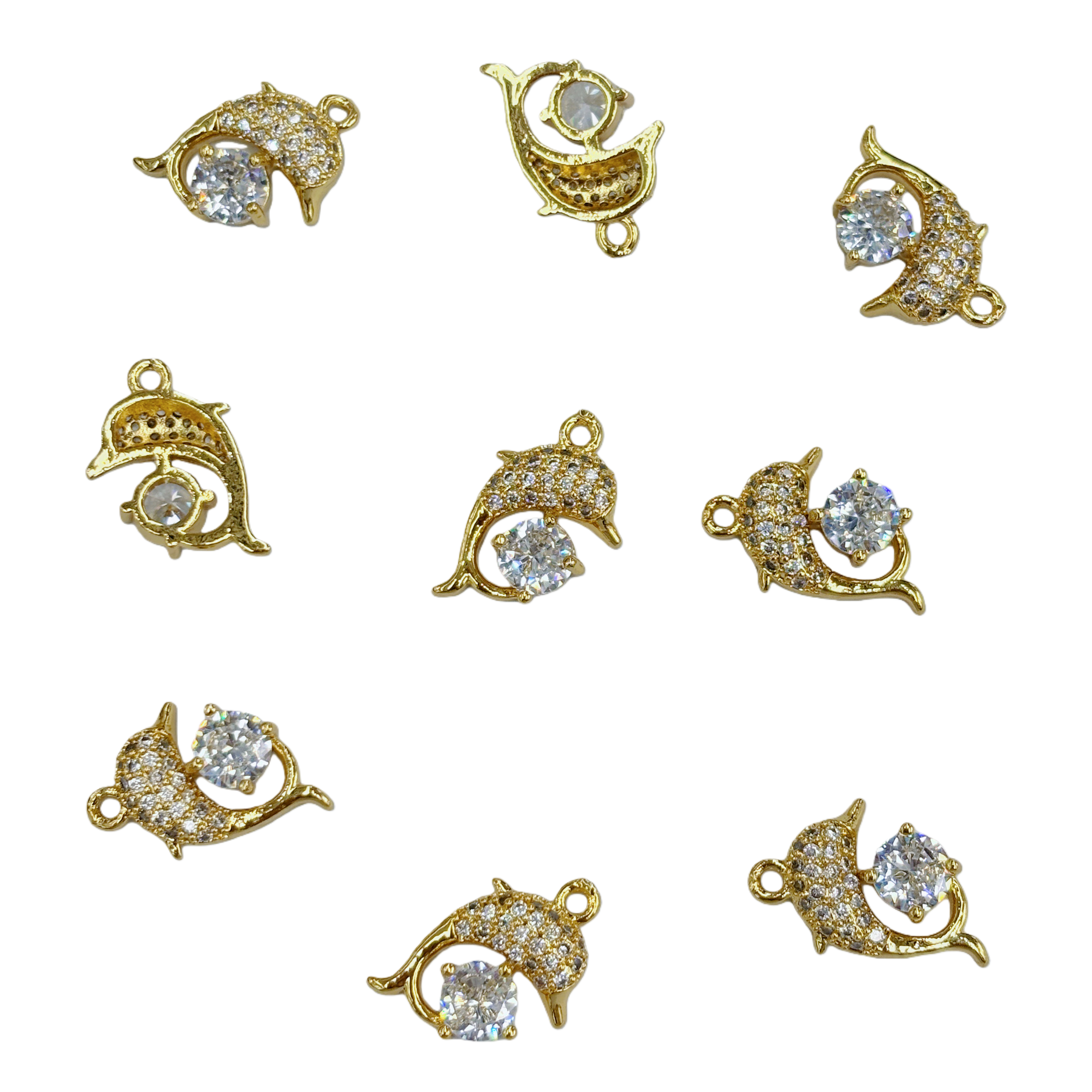 Oro dolphin forma diamantes colgante moda luz collar de lujo para mujeres accesorios Item Picture