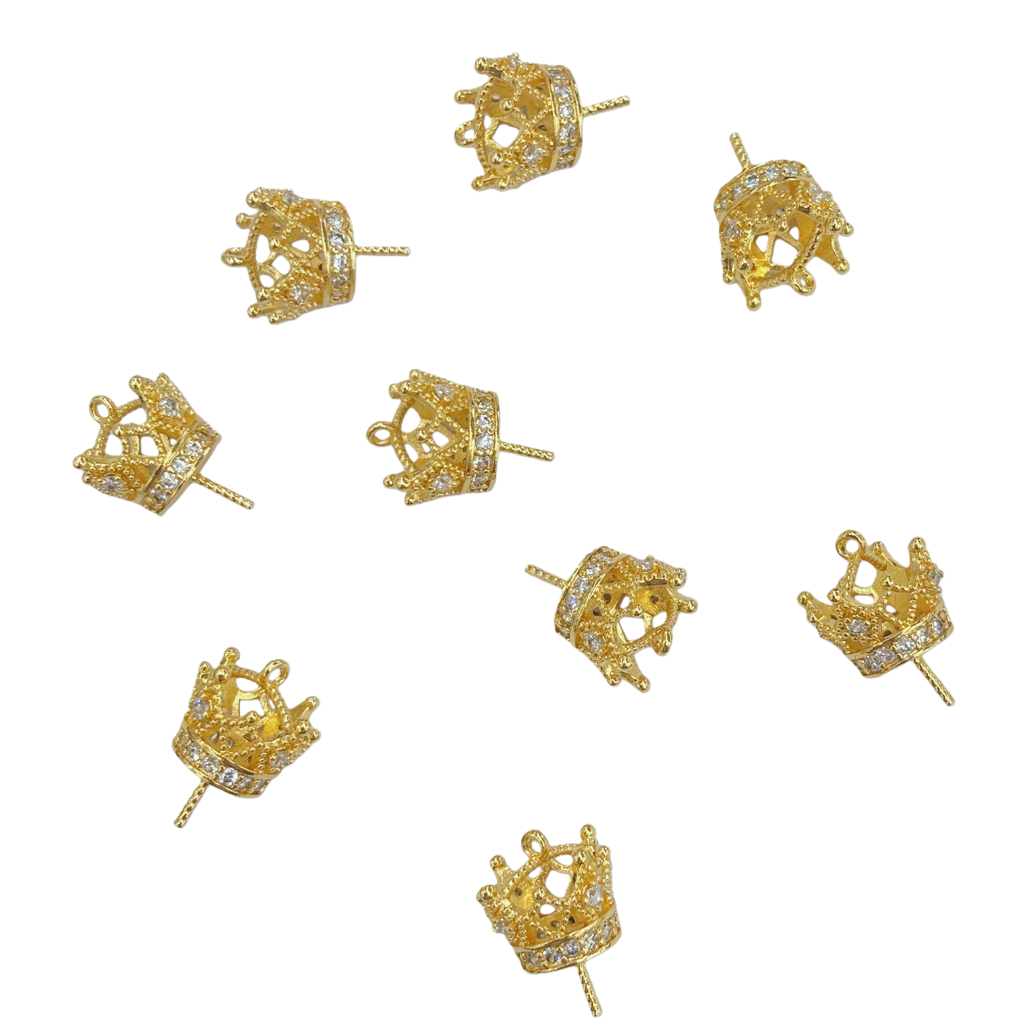 Golden crown-shaped jewelry accessories, metal DIY handcrafted materials, hat pins Item Picture