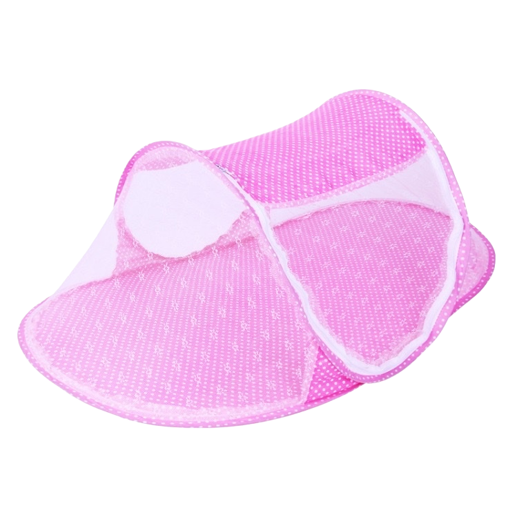 Pink polka dot mosquito net, 1.8-meter-high thickened protective mosquito net, baby and children's bed enclosure Item Picture