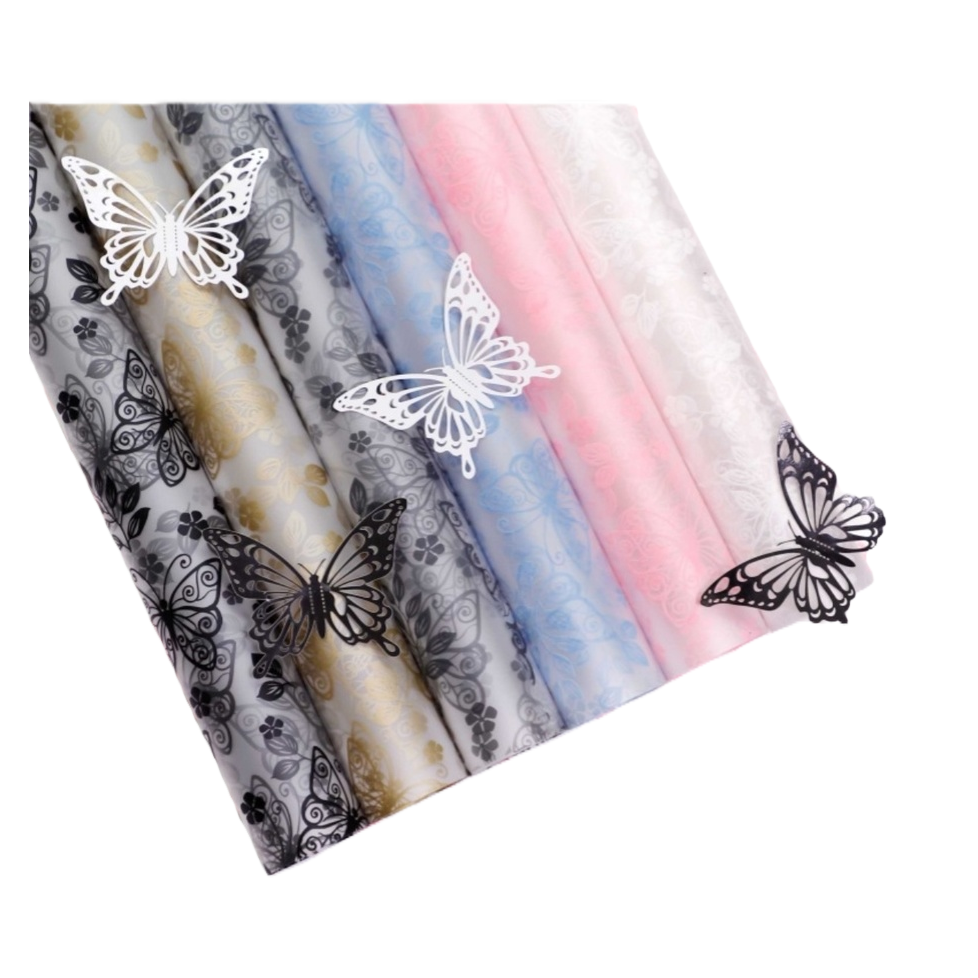 Colorful butterfly pattern roll-shaped wrapping paper, 30cm wide and 10m long, for DIY gift decoration by hand Item Picture