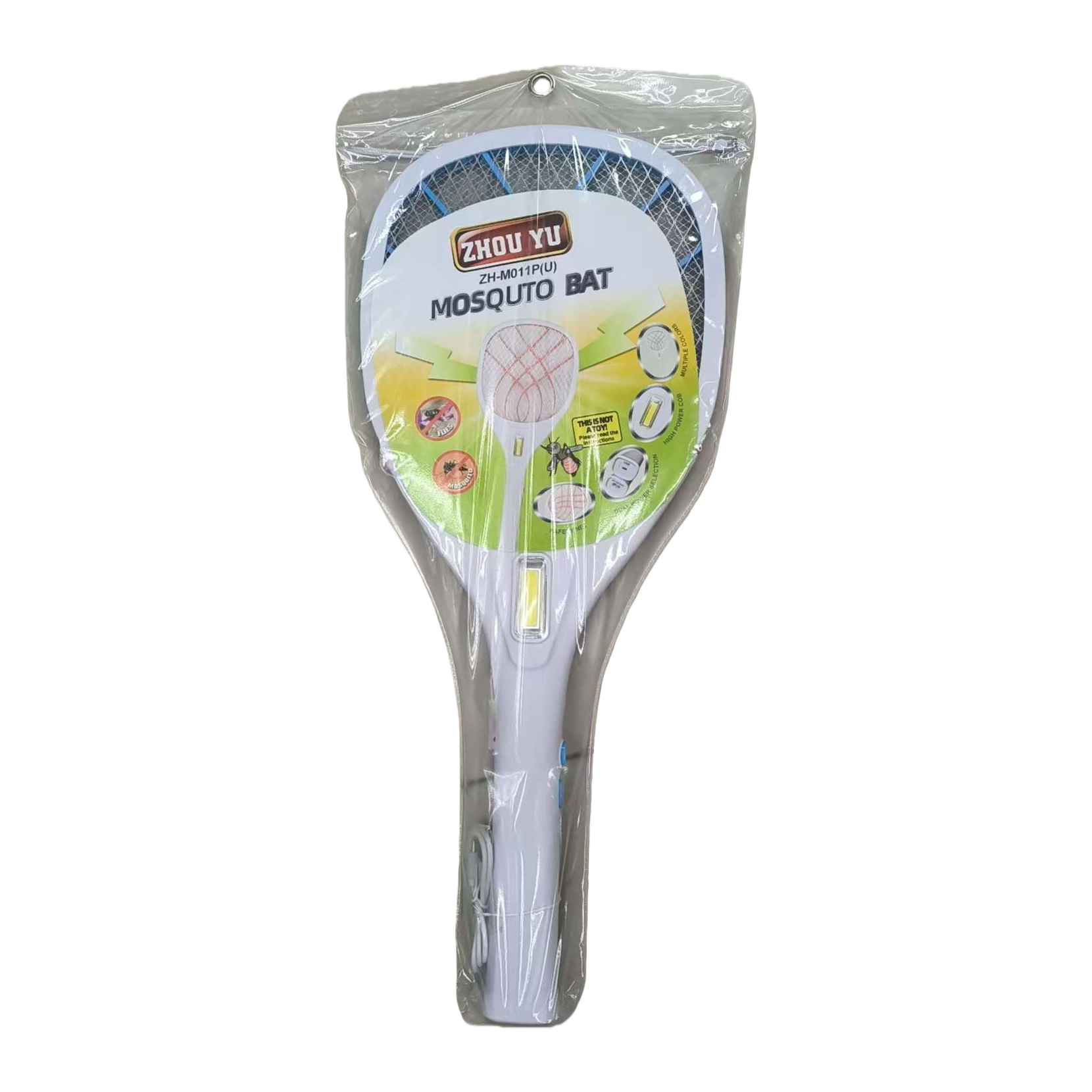 White electric mosquito swatter, rechargeable household insect killer, silent, efficient and safe 222 Item Picture